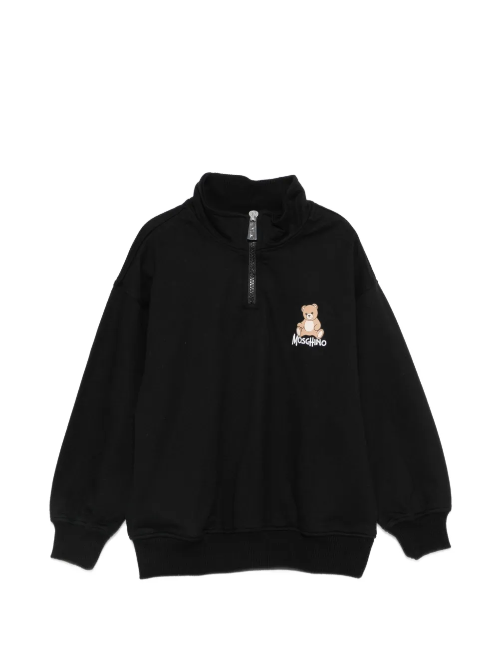 Moschino Kids Teddy Bear quarter-zip sweatshirt - Nero