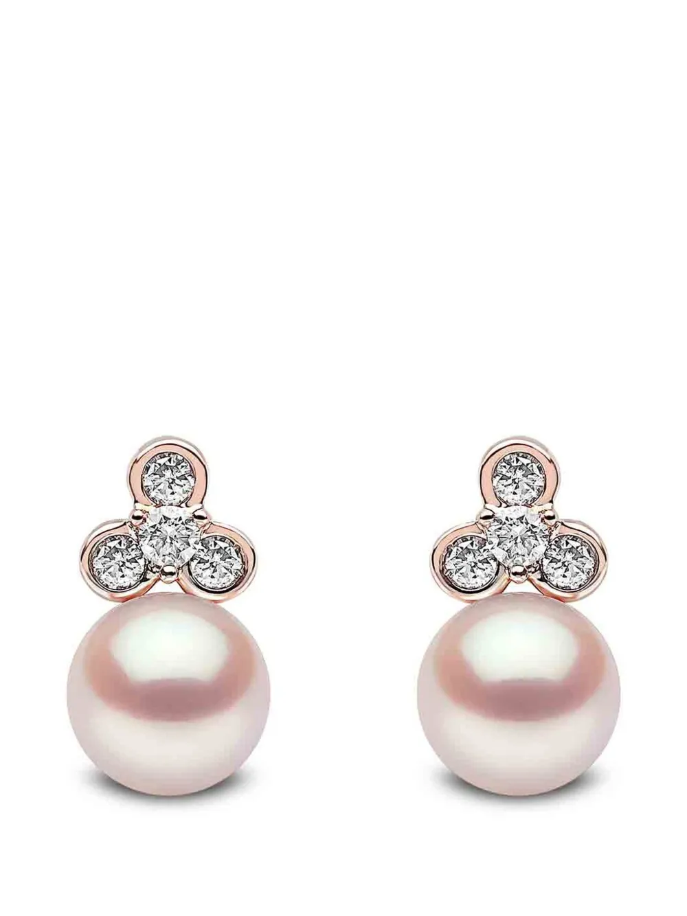 Yoko London Trend Ohrringe mit Süßwasserperlen und Diamanten - Rosa