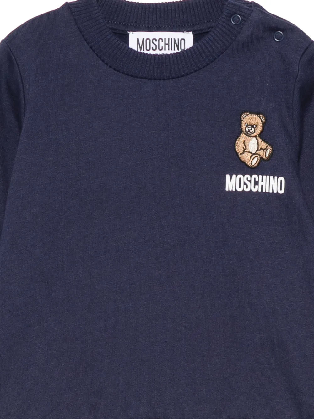 Moschino Kids Sweater met logoprint Blauw