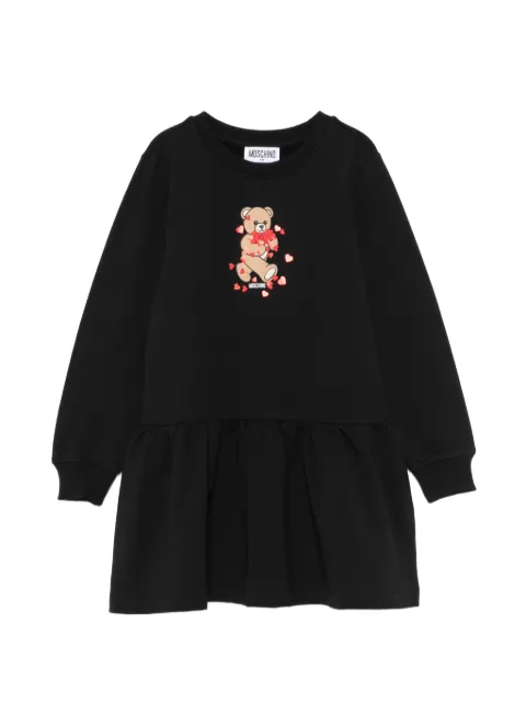 Moschino Kids Gerüschtes Kleid mit Teddy