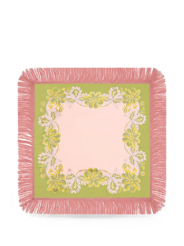La DoubleJ Reversible Fringe-trim Scarf in Pink