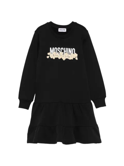 Moschino Kids logo-print ruffled dress