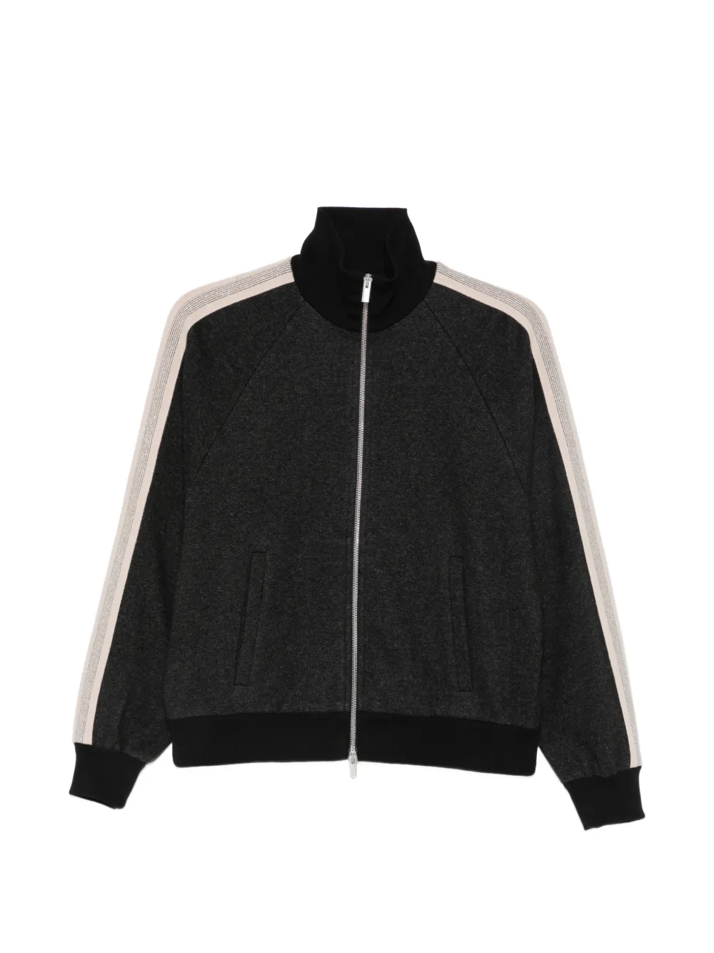 Peserico side-stripe zip-fastening sweatshirt - Grigio