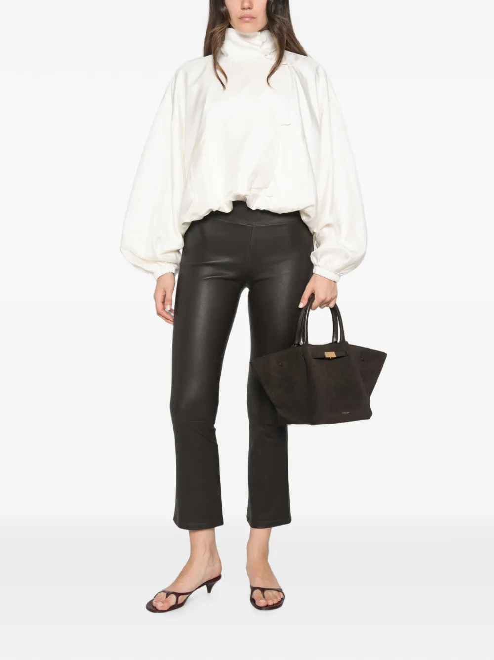 Arma Broek van stretchleer Bruin