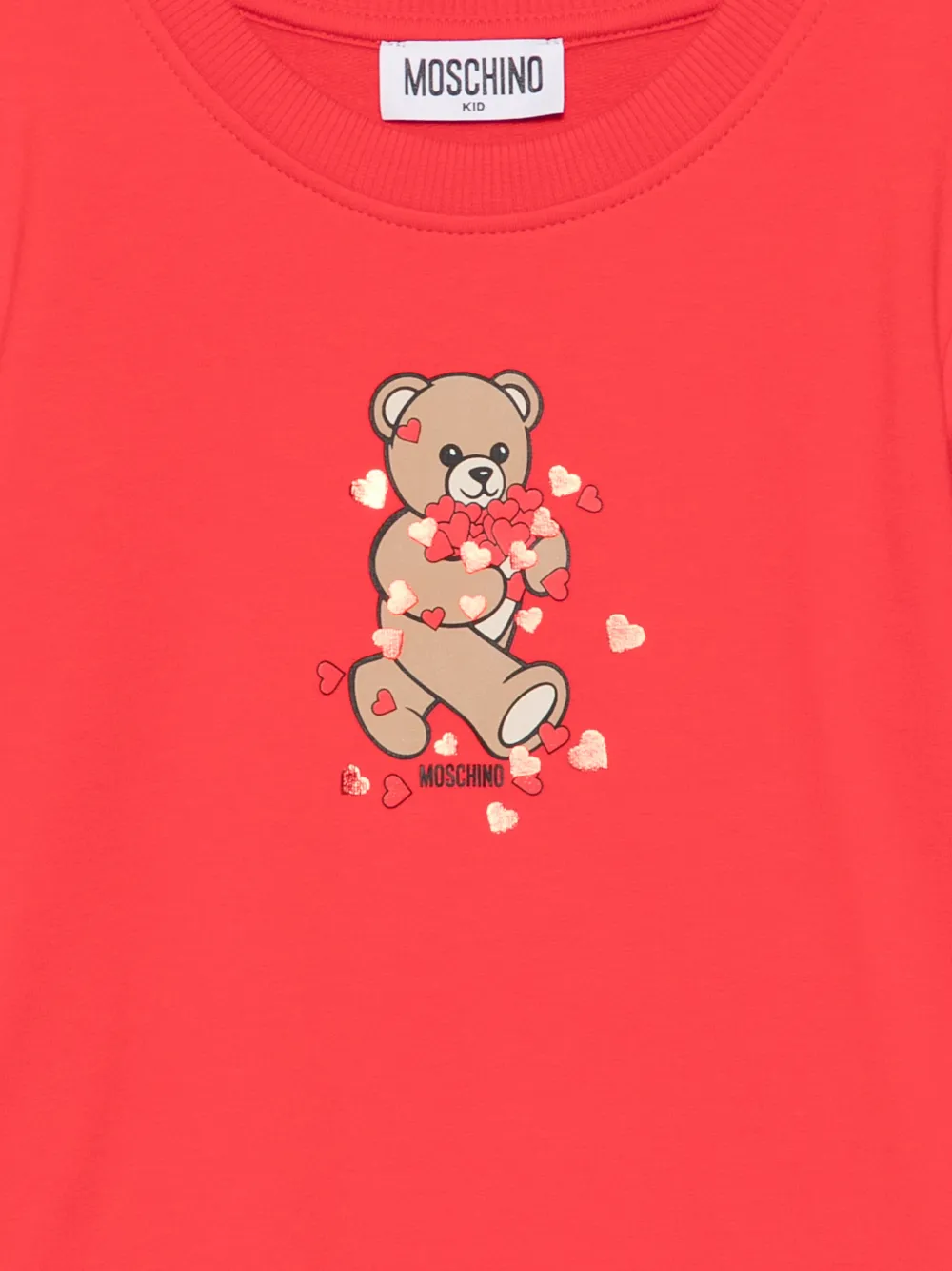 Moschino Kids Jurk met ruches Rood