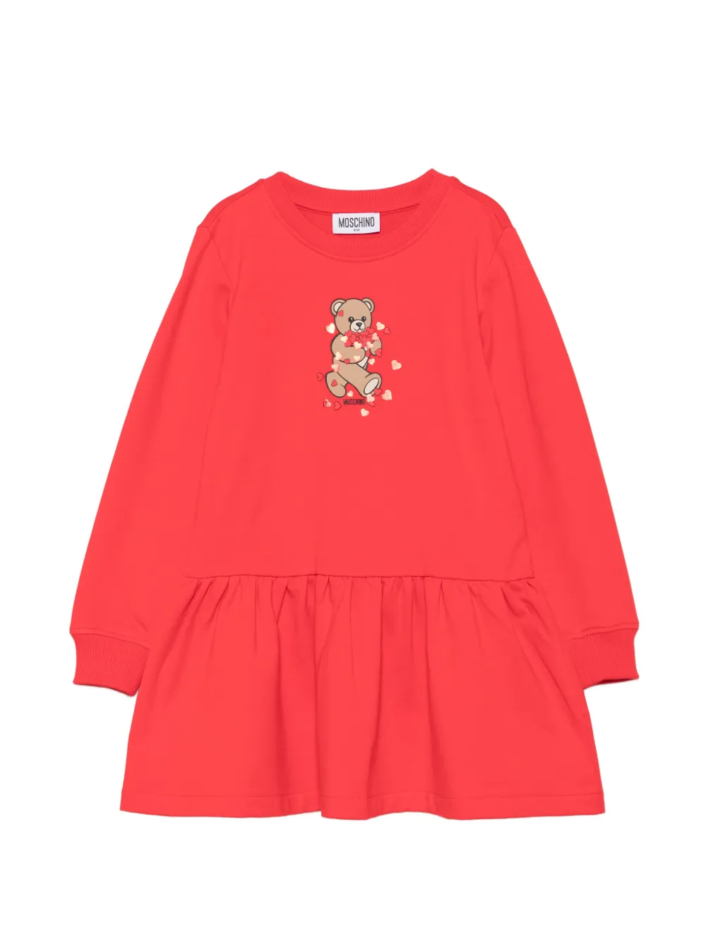 Moschino Kids Teddy Bear ruffled dress - Rot