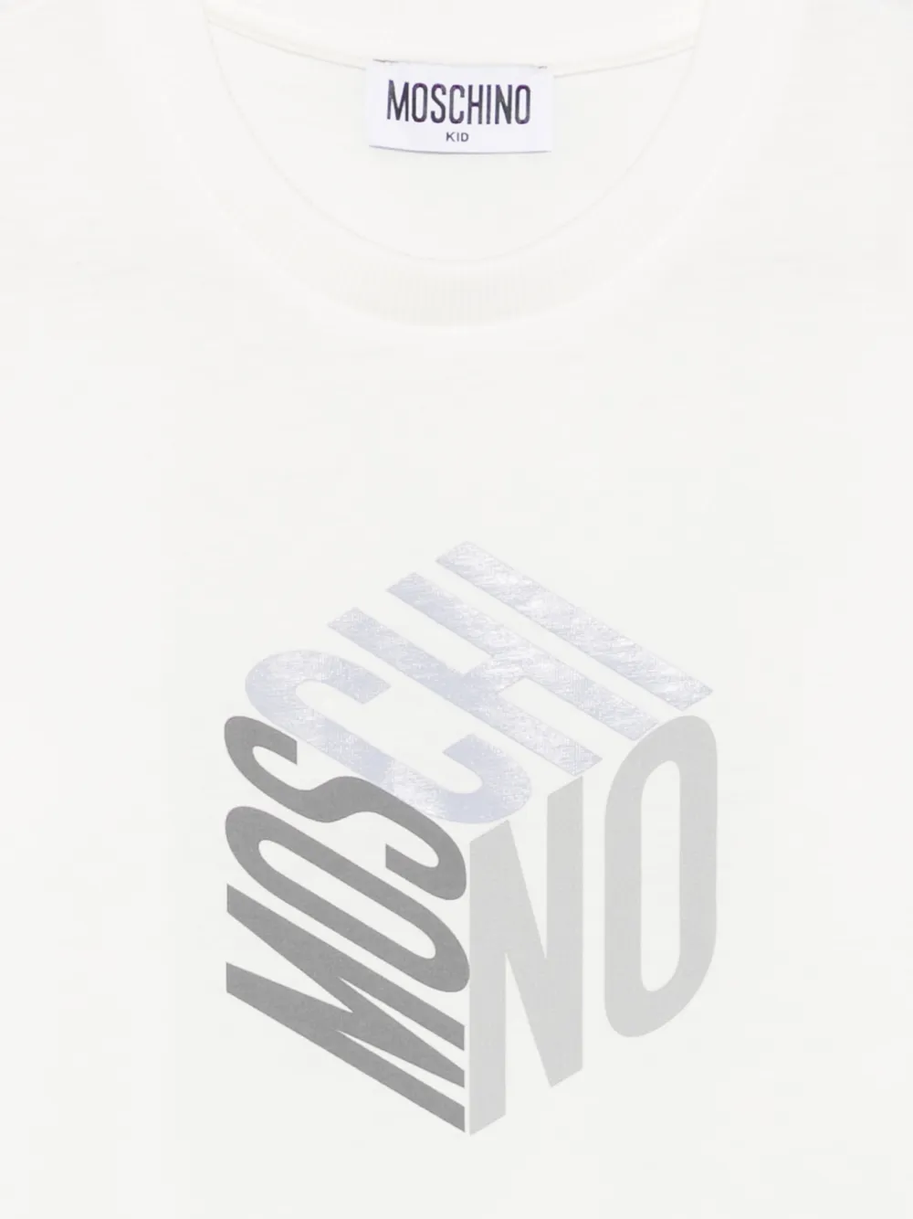 Moschino Kids Katoenen T-shirt met logoprint Wit