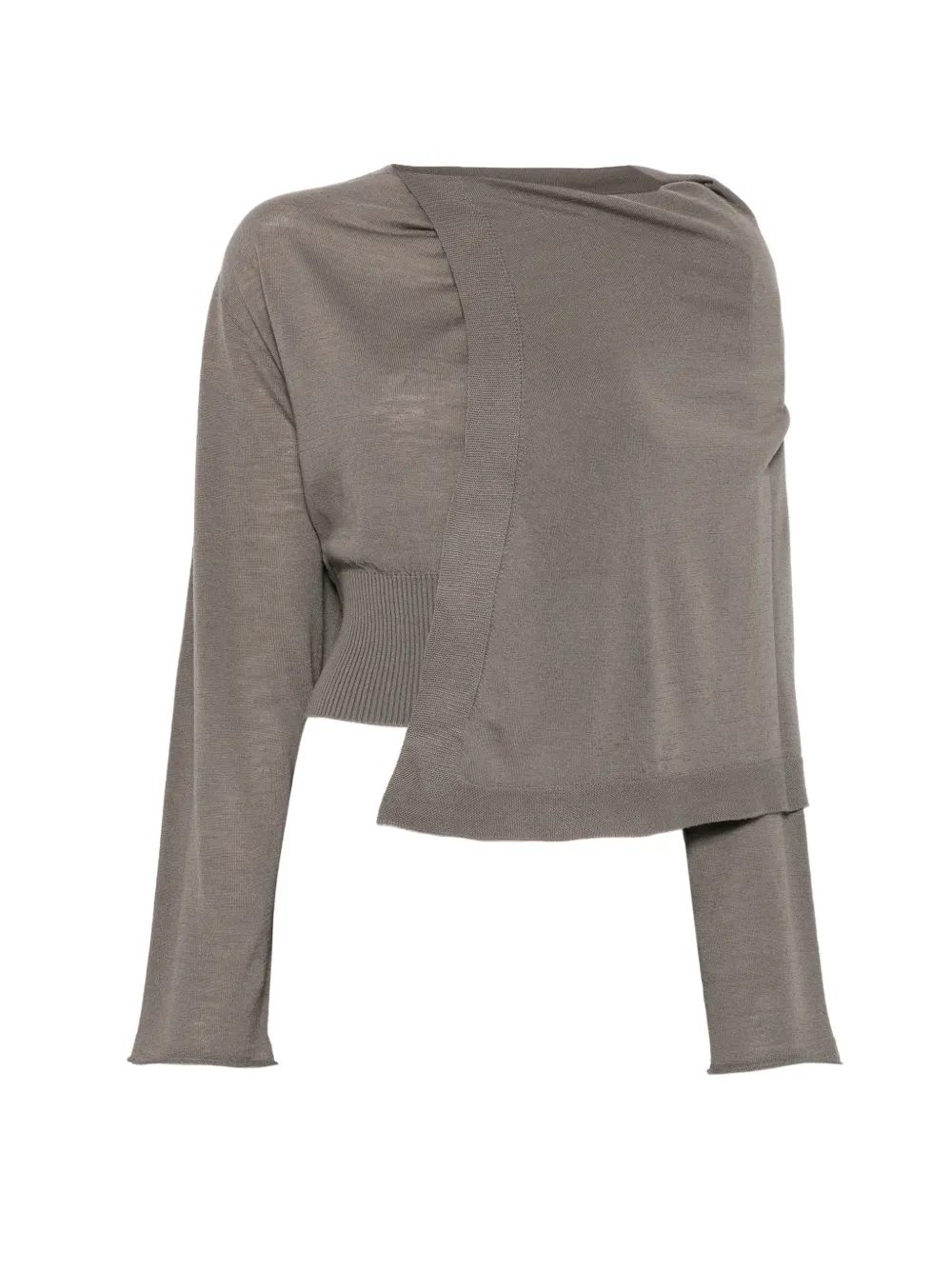 Rick Owens asymmetric draped sweater - Grigio