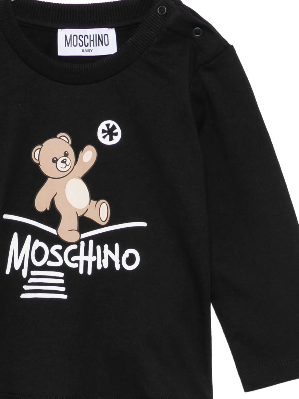Moschino Kids T-shirt met logoprint Zwart