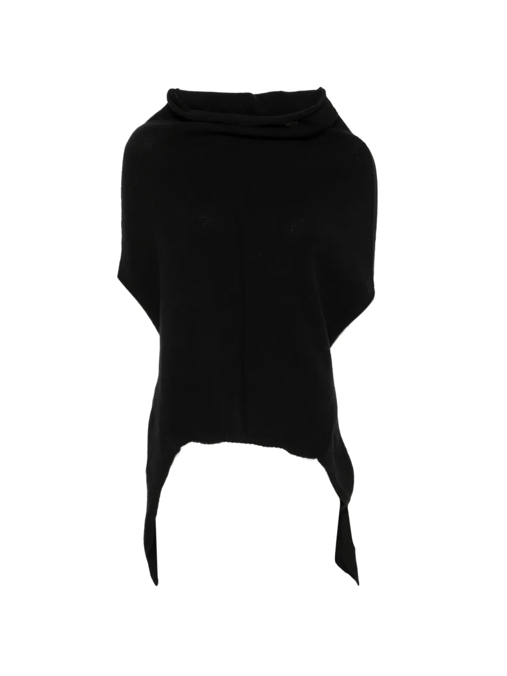 Rick Owens off-shoulder asymmetric-hem sweater - Nero