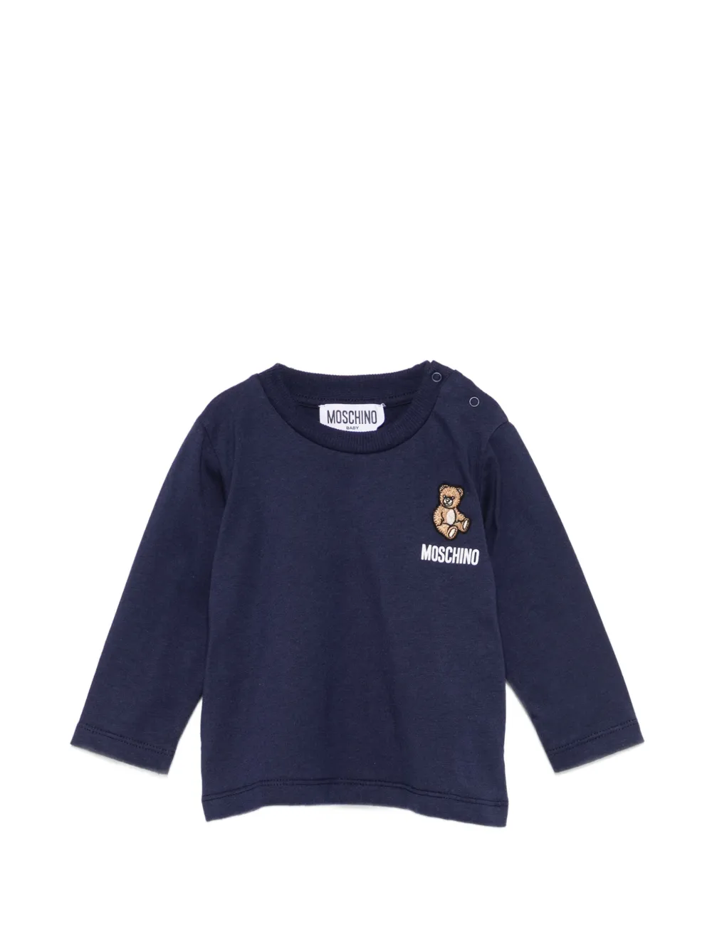 Moschino Kids Teddy Bear logo-print T-shirt - Blu