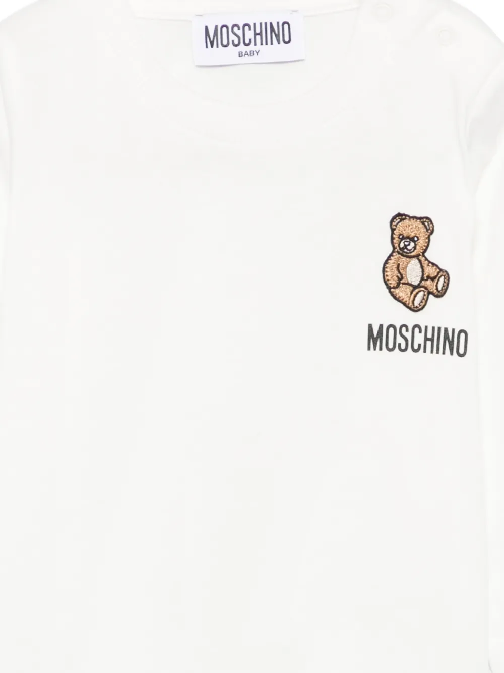 Moschino Kids T-shirt met logoprint Beige