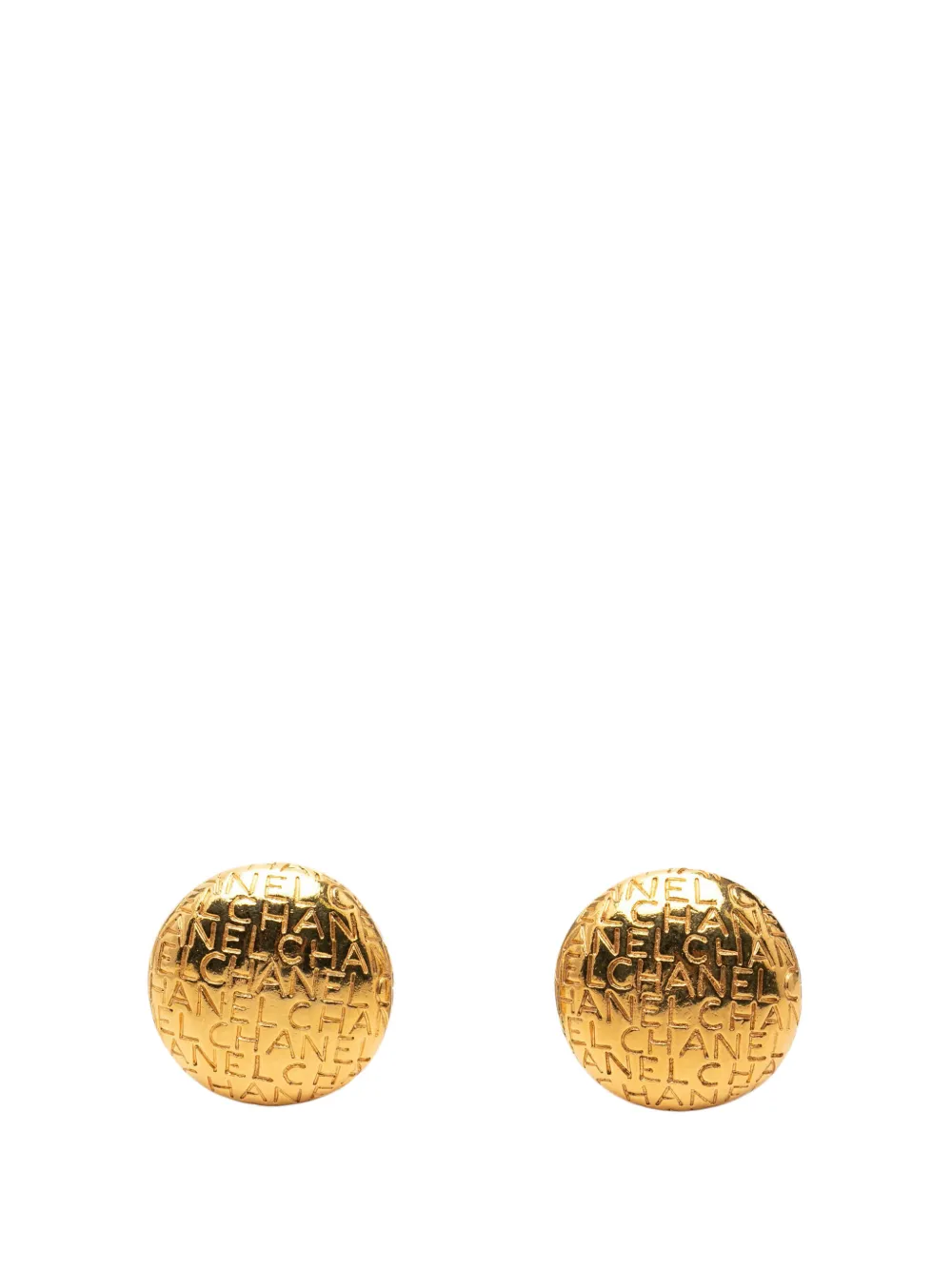 CHANEL Pre-Owned 1970-1980 Gold Plated Logo Lettering Clip On Earrings costume earrings - Oro