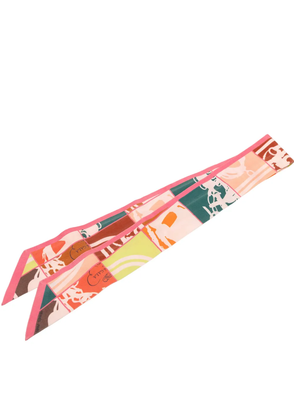 Hermès Pre-Owned 2000-2026 En Desordre Silk Twilly Scarf scarves - Rosa