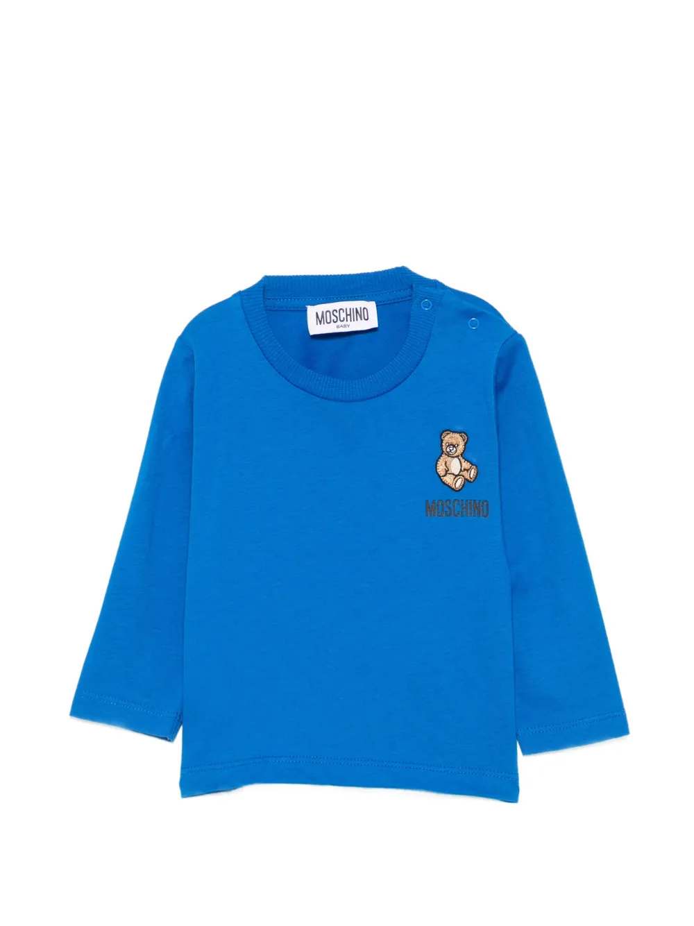 Moschino Kids Teddy Bear-motif long-sleeve T-shirt - Blau