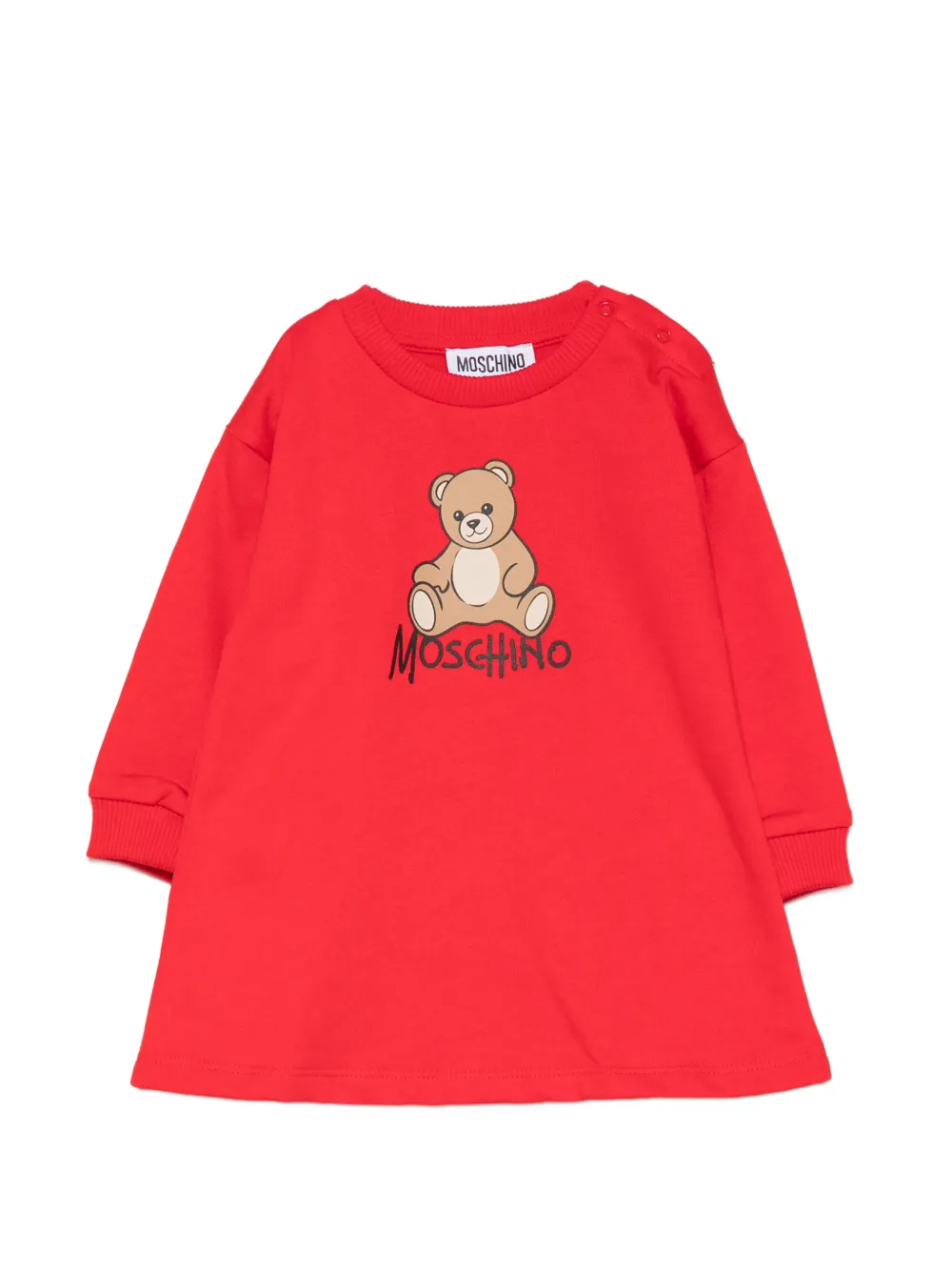 Moschino Kids Teddy Bear logo-print dress - Rot