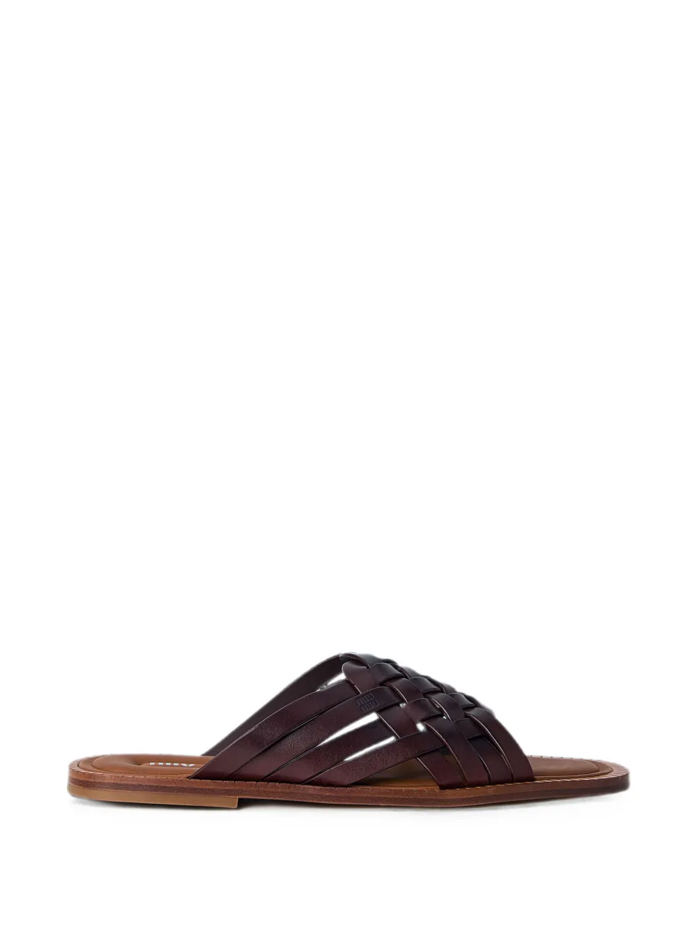 Miu woven leather sandals Bruin