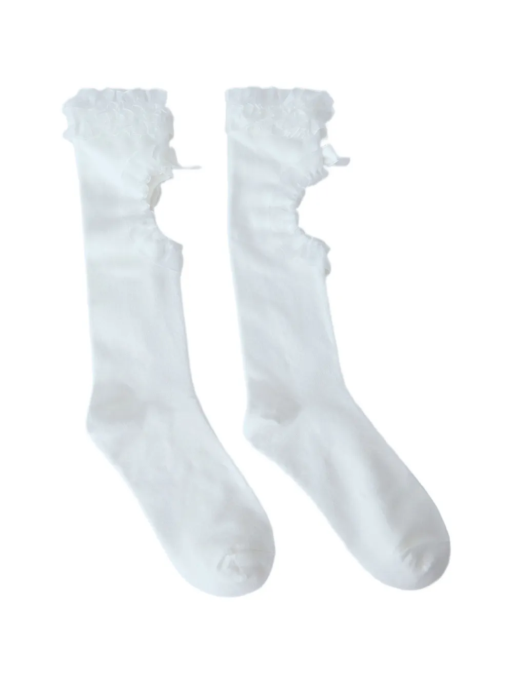 Vans X Metagirl Ruffled Knee-high Socks In White