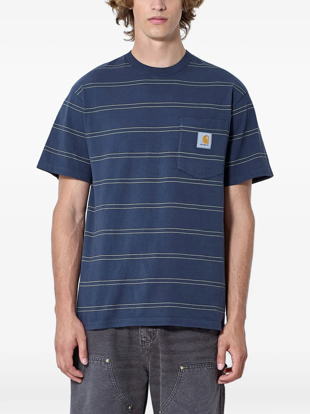Carhartt WIP Bert Pocket striped chest-pocket T-shirt - Blu