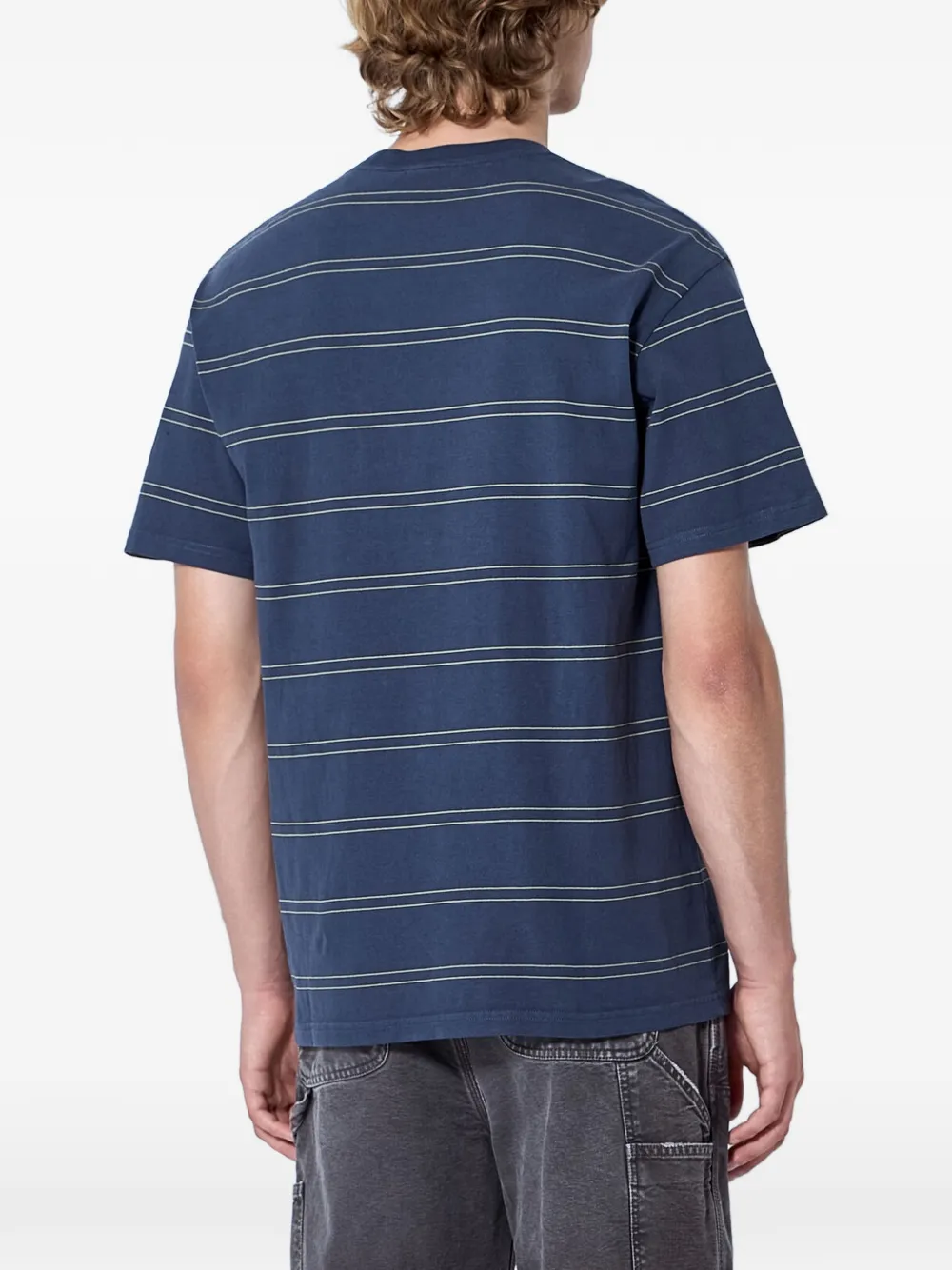 Carhartt WIP Bert Pocket gestreept T-shirt met borstzak Blauw