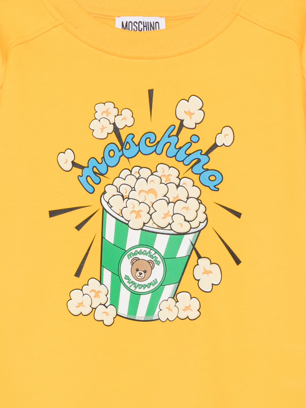 Moschino Kids Teddy Bear trui met popcornprint Geel