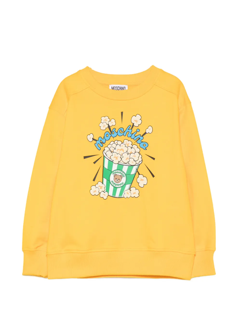 Moschino Kids Teddy Bear popcorn-print sweat - Giallo