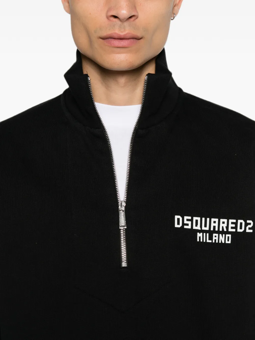 DSQUARED2 Sweater met halve rits Zwart