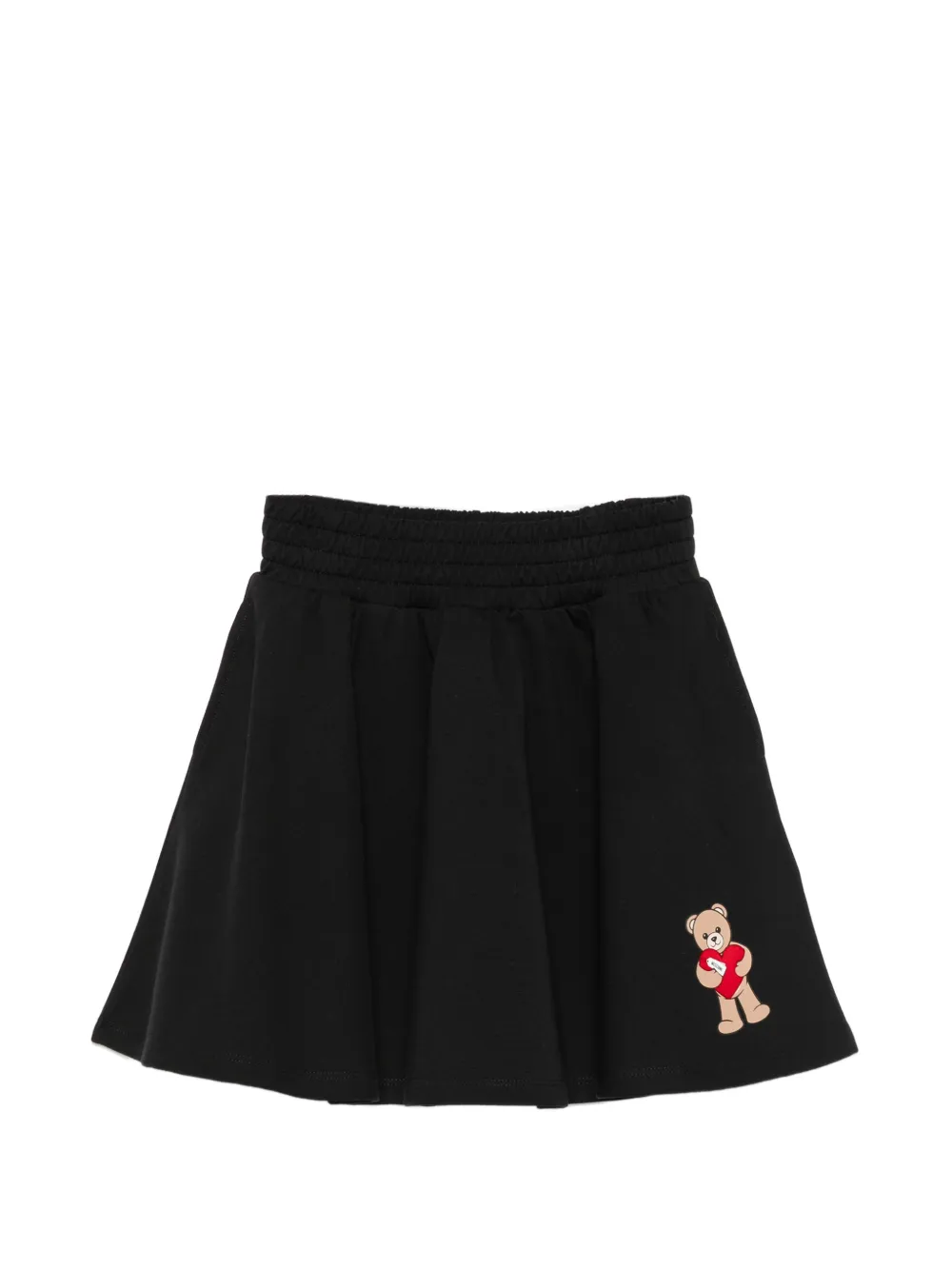Moschino Kids Teddy Bear-print flared skirt - Nero