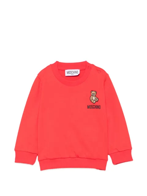Moschino Kids Teddy Bear-patch shoulder-button sweater