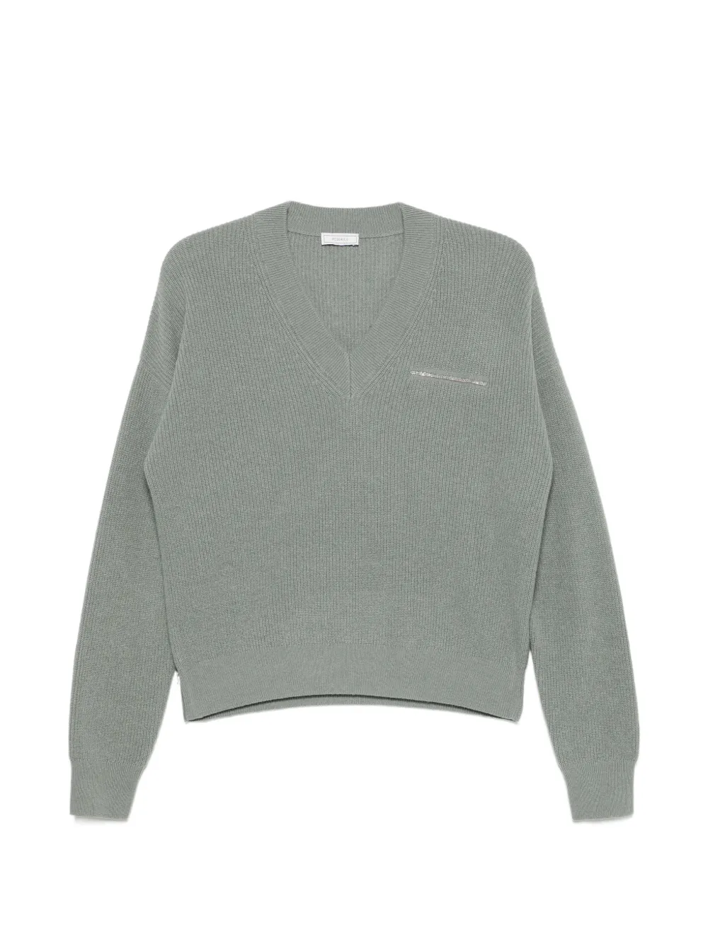 Peserico ribbed V-neck sweater - Verde