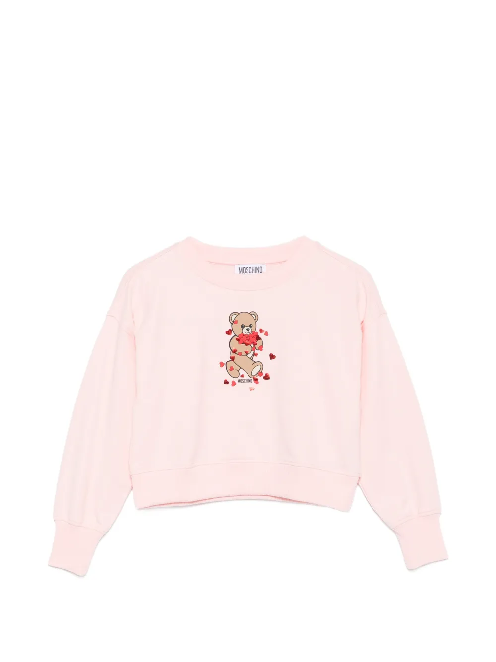 Moschino Kids Teddy Bear heart-print sweatshirt - Rosa