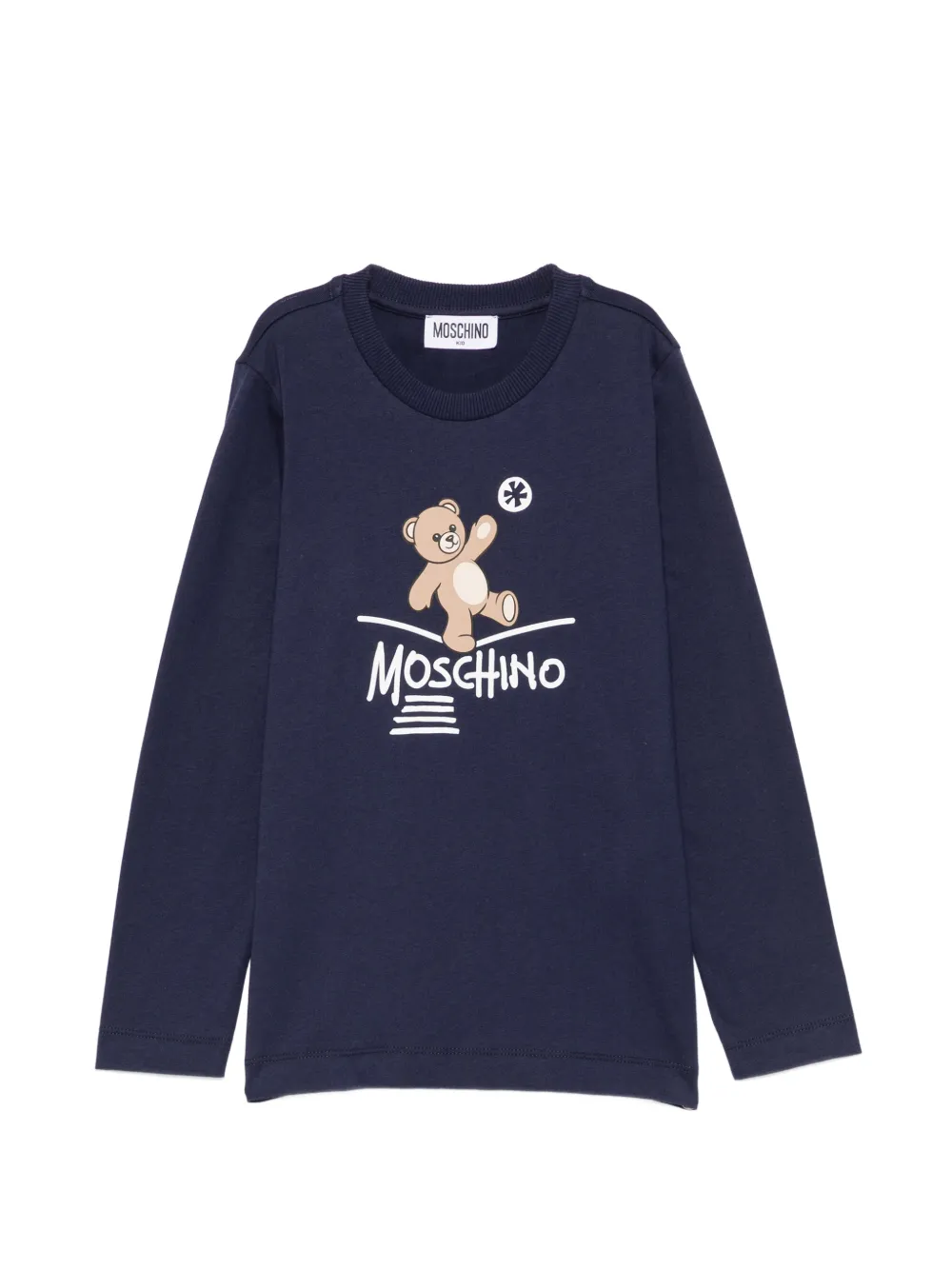Moschino Kids Teddy Bear logo-print T-shirt - Blau