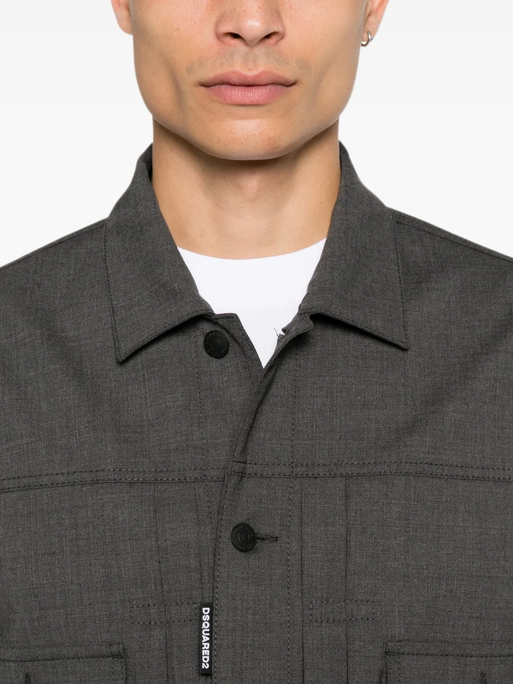 DSQUARED2 Button-up jack met zakdetail Grijs