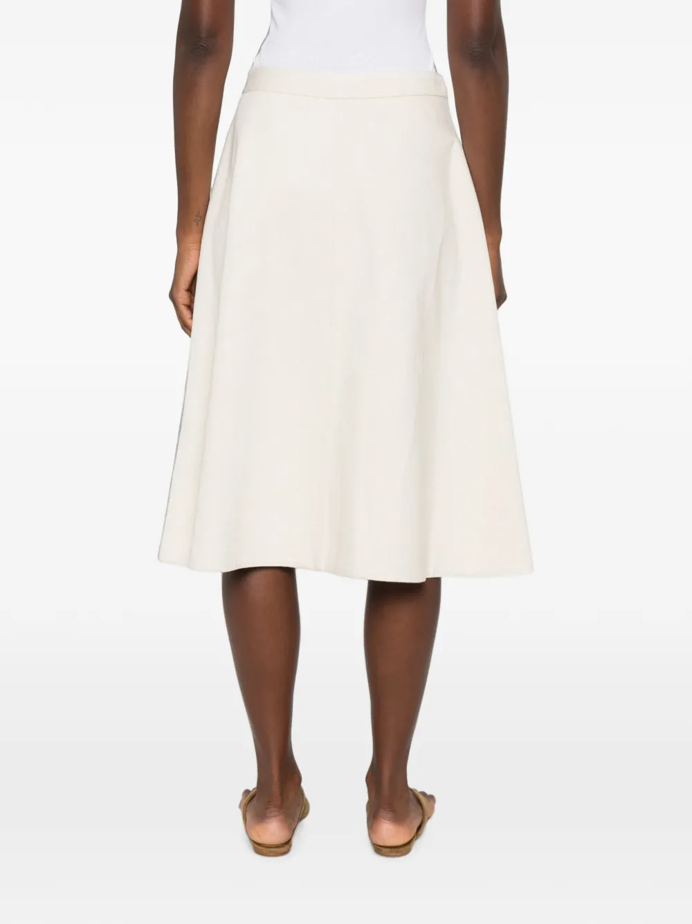 Dorothee Schumacher Midi-rok met opgestikte zak en ceintuur Beige
