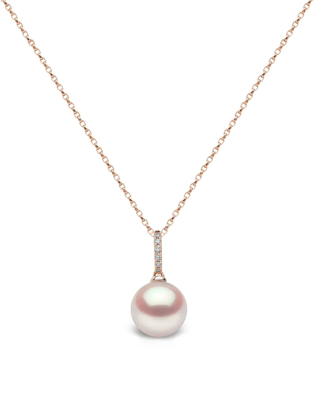 Yoko London Halskette mit Süßwasserperlen und Diamanten - Rosa