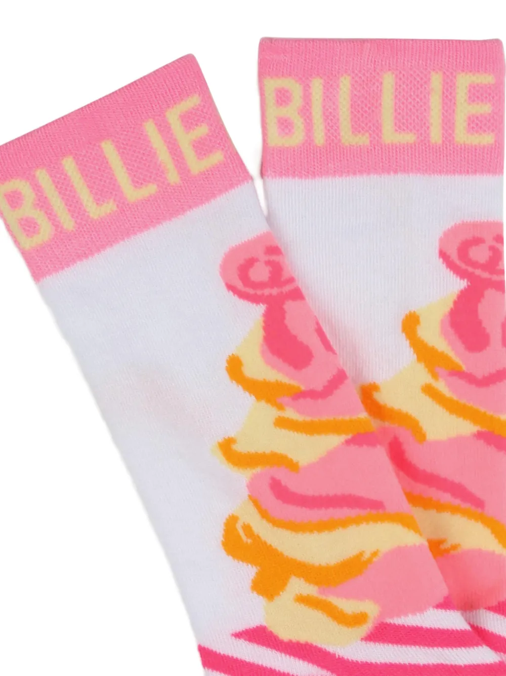 Billieblush Gestreepte sokken met logo-intarsia Roze