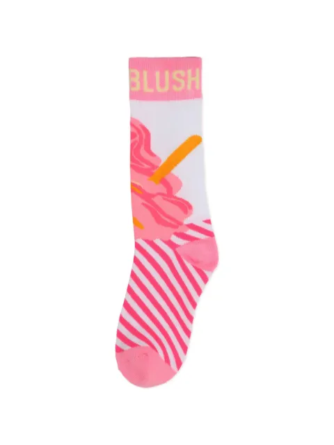 Billieblush logo-intarsia striped-print socks
