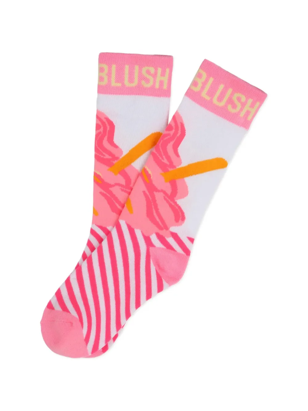 Billieblush Gestreepte sokken met logo-intarsia Roze