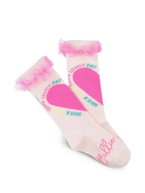 Billieblush ruffle-trimmed heart-motif socks
