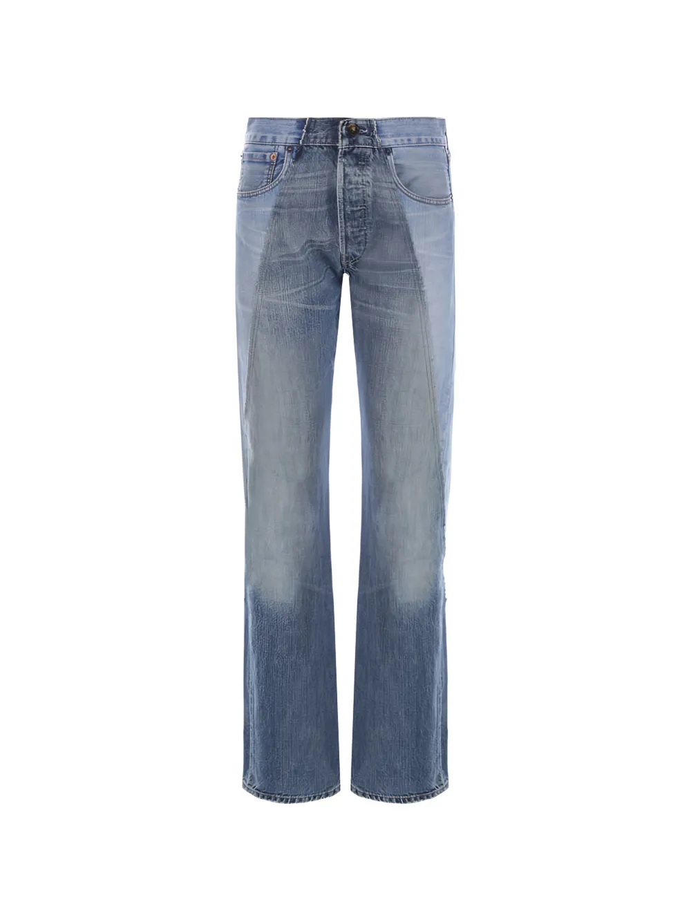 Lutz Huelle asymmetric-hem regular-fit jeans - Blu