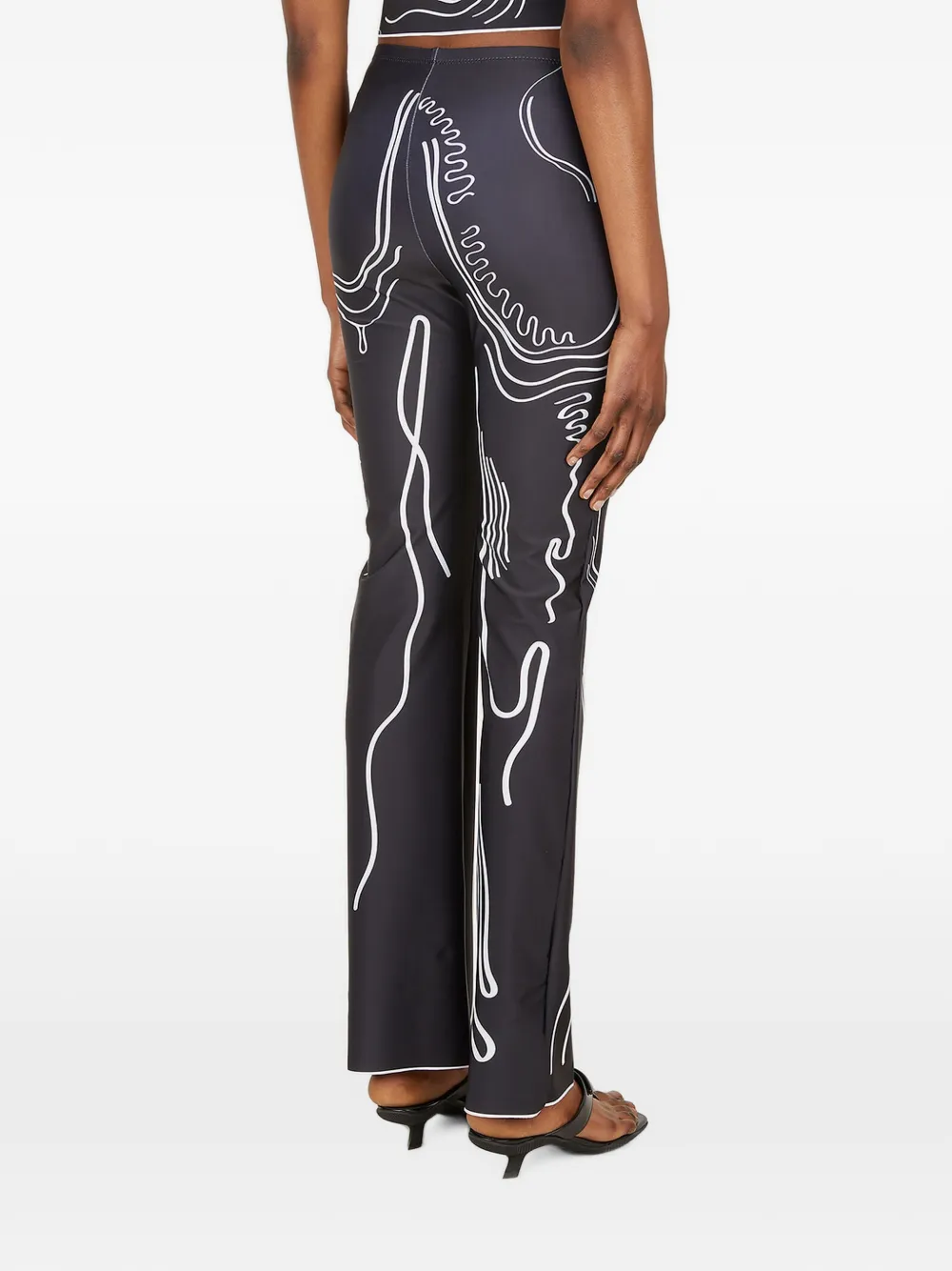 Di Petsa Venus Shell straight broek met grafische print Zwart
