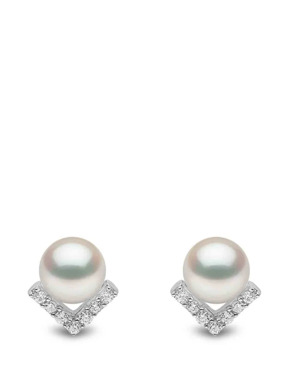 Yoko London Freshwater pearl and diamond Trend earrings - Argento