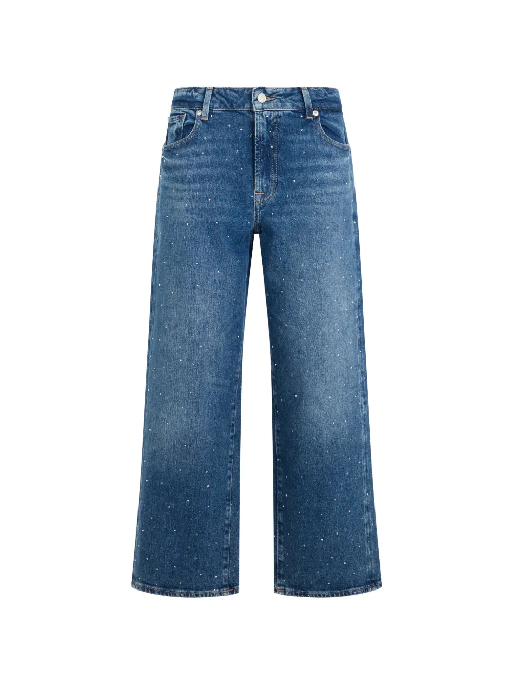 7 For All Mankind crystal-embellished stovepipe jeans - Blu