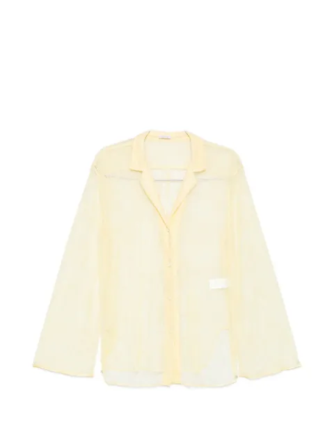 Oséree lace-knit button-up shirt