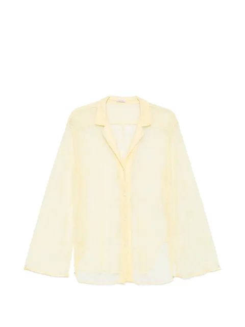 Oséree lace-knit button-up shirt