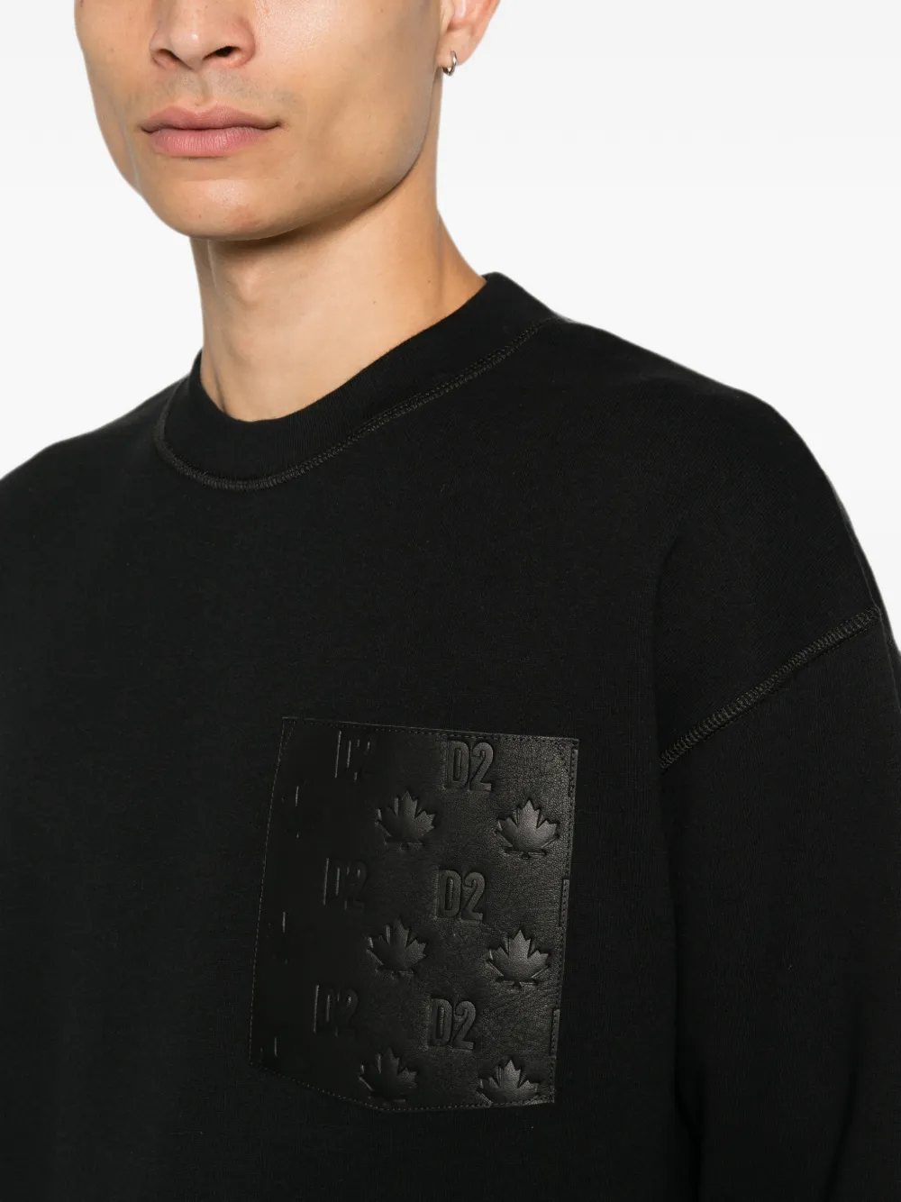 DSQUARED2 Sweater met logo-reliëf Zwart