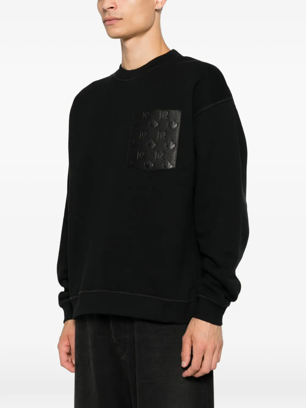 DSQUARED2 Sweater met logo-reliëf Zwart