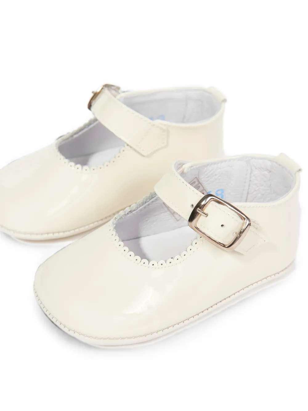 ANDANINES buckle-fastening scalloped ballet flats Beige