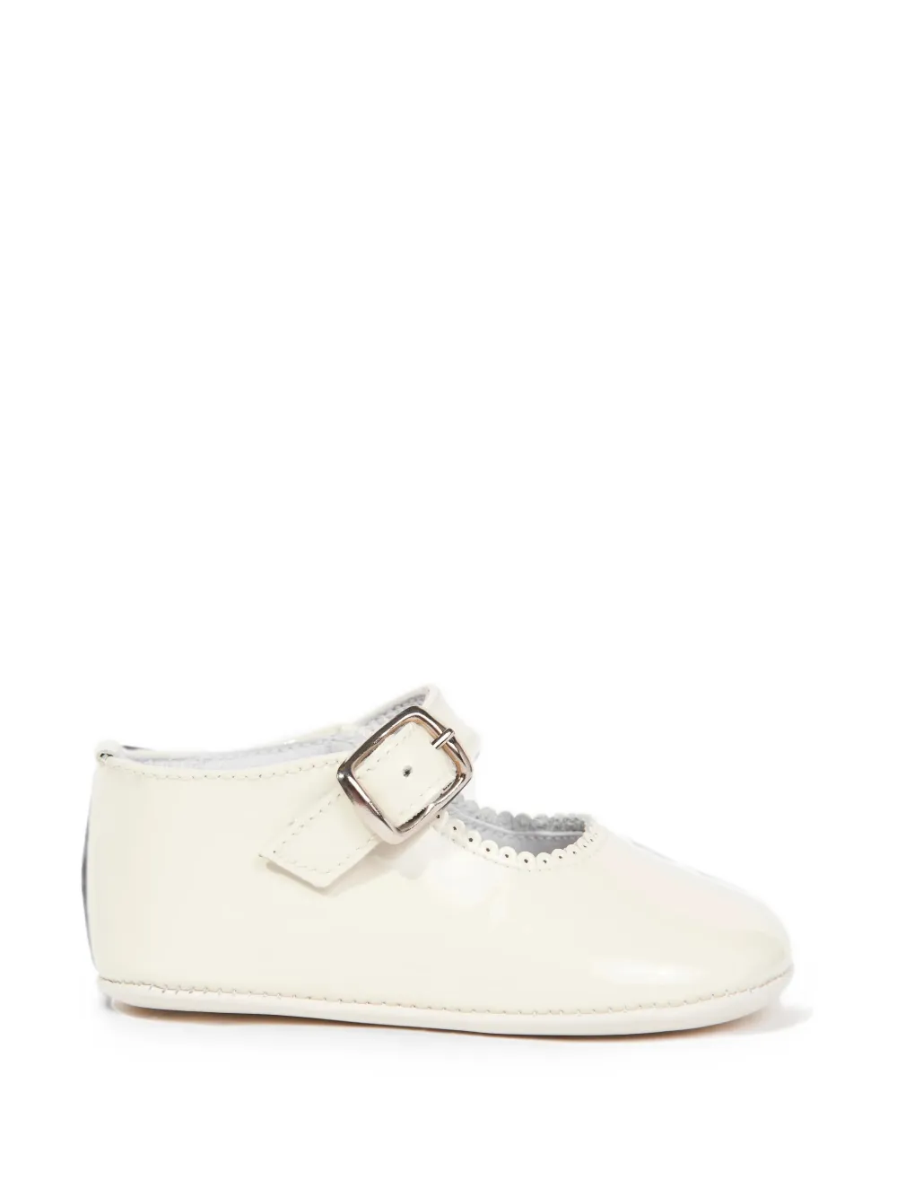 ANDANINES buckle-fastening scalloped ballet flats Beige