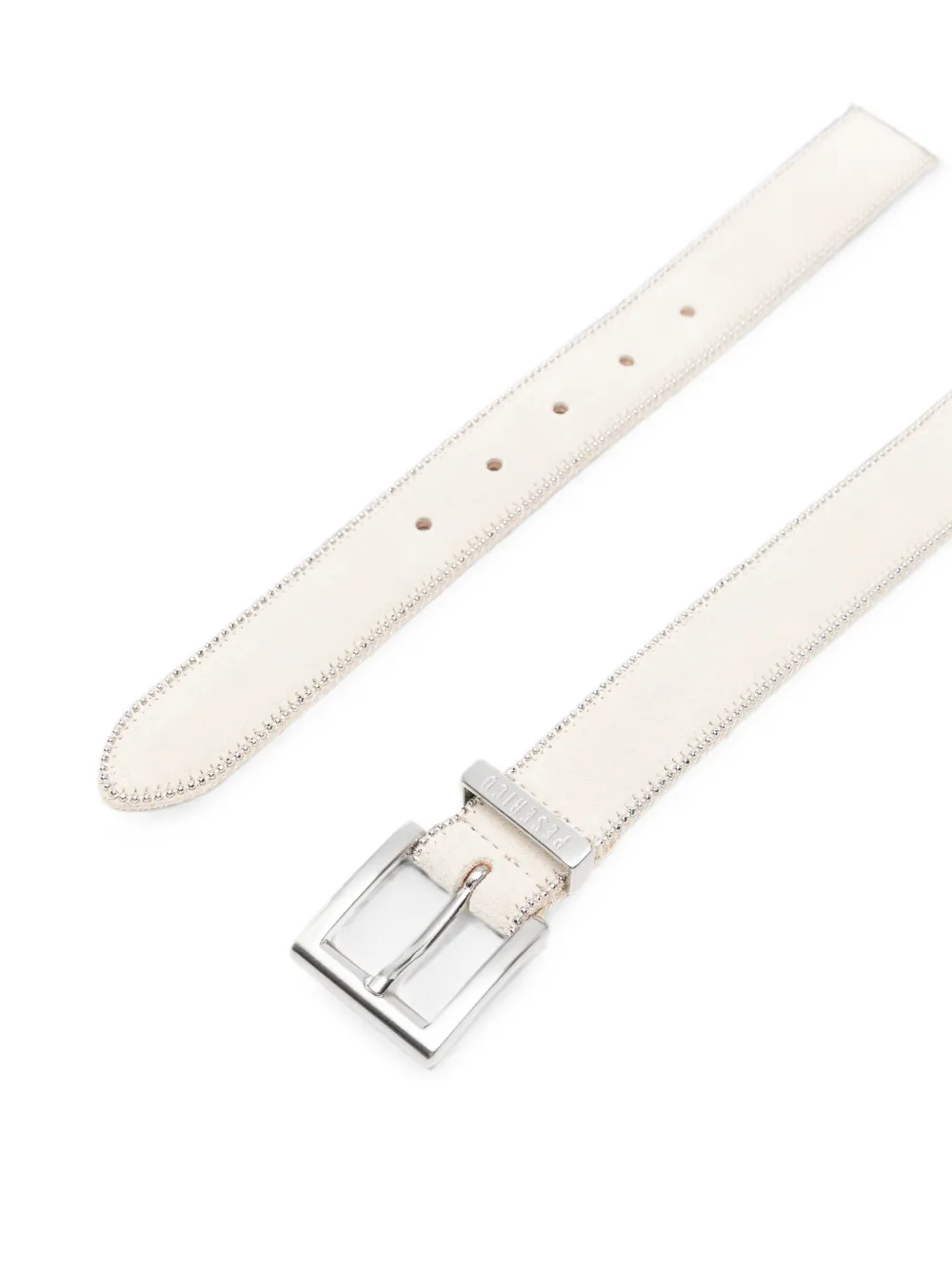 Peserico Leren riem met afwerking met kralen Beige